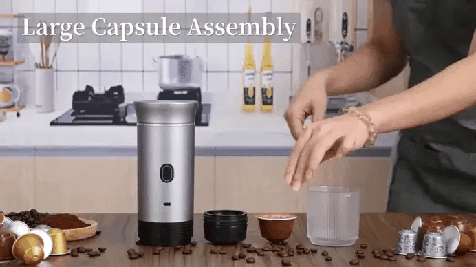 Portable espresso machine intelligent extraction function with hot and cold water brewing for customized coffee