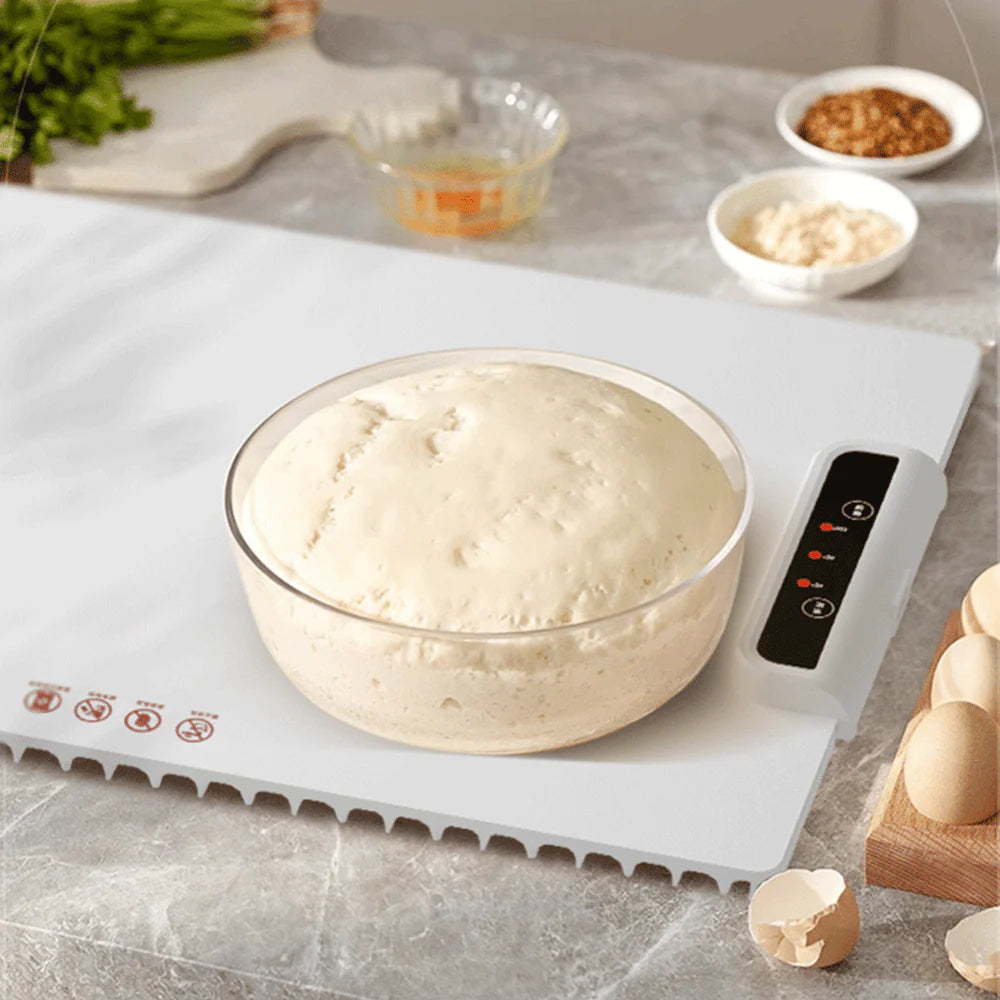 Heat-insulating silicone electric heating tray warming dough, compatible with metal, glass, and ceramic bowls