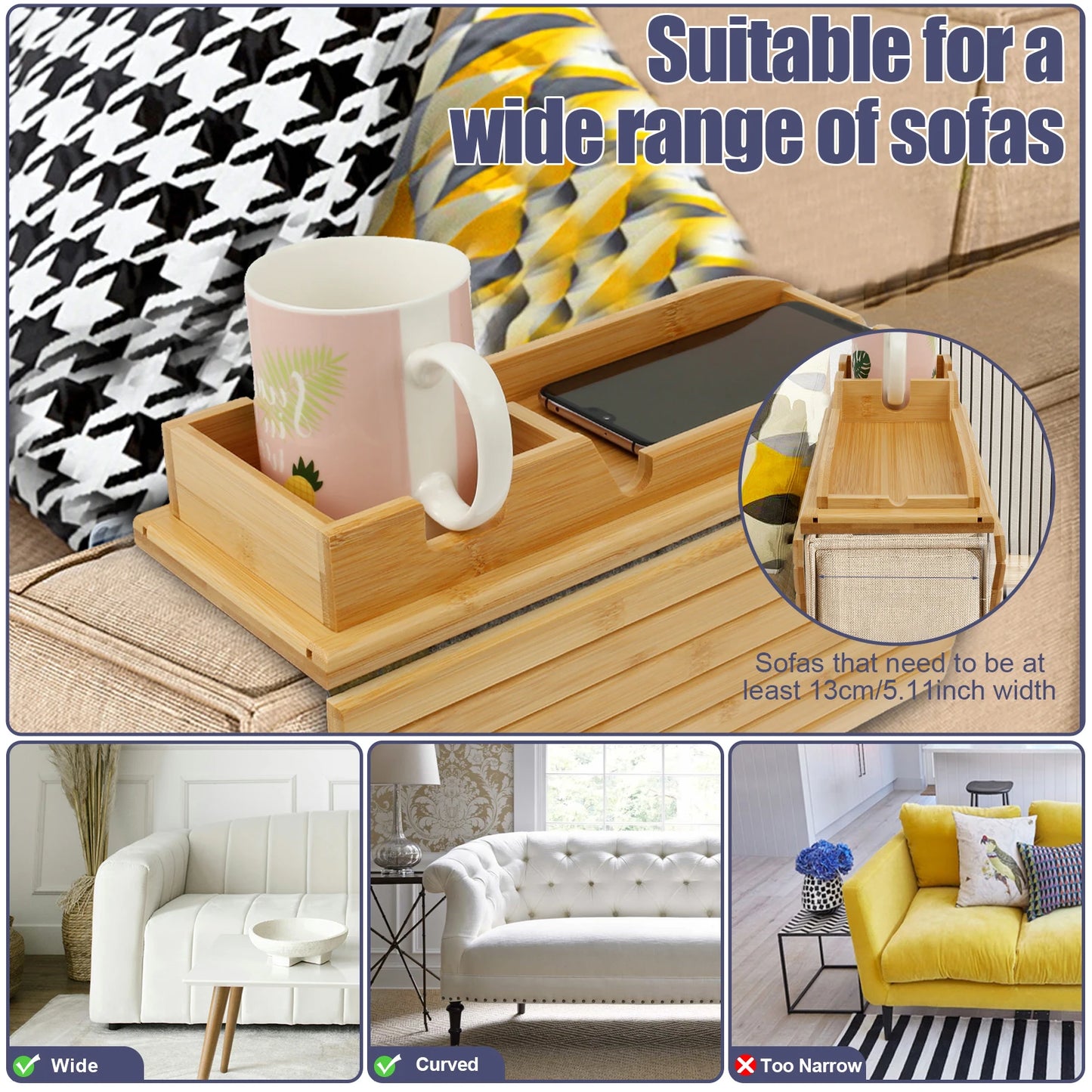 Bamboo Couch Cup Holder